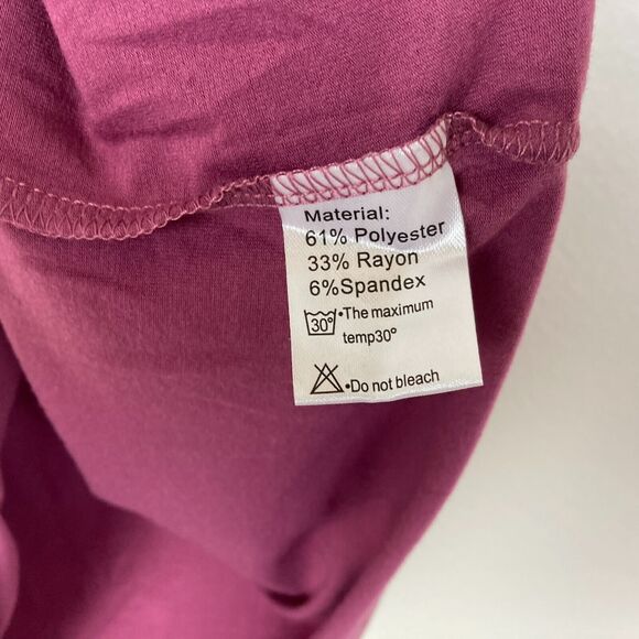 Auslook NEW Women's Knit Top Size 2X Pink Stretch Ruffled Sleeves - Picture 4 of 6